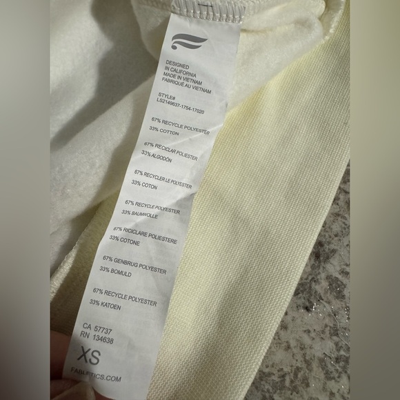 Fabletics Zaylee Funnel Neck Long Sleeve Tunic Sweatshirt Pullover Ivory Size XS - Picture 9 of 10